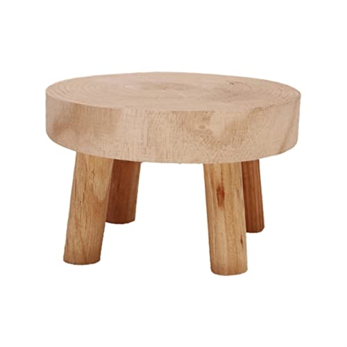 MIIKHI Plant Stand Plant Stand/Plant Display Wood Round Bench Plant Stand Creativity Flower Pot Base Display Stand Stool Home Garden Patio Decor Indoor Flower Pots Stand (Grey L)