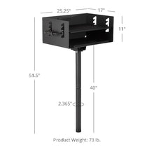 Ash & Ember 384 Sq. In Park-Style Charcoal Grill, Single Post Barbeque Grill, Adjustable Grate Height with Spring Handles, Outdoor Camping & Backyard BBQ Cookout