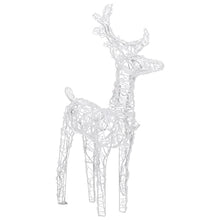 320 LED Reindeer and Sleigh Christmas Decoration, Warm White Lighted Holiday Yard Ornament, Indoor Outdoor Acrylic Decor with 8 Lighting Effects