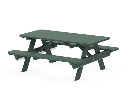 POLYWOOD PT172GR Park 72" Picnic Table, Green