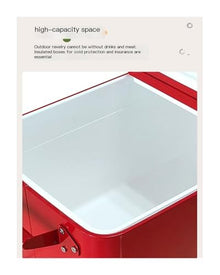 80QT Rolling Cooler Cart with Wheels Heavy Duty Portable Ice Chest for Drinks Outdoor Patio Party Cart with Bottle Opener and Shelf