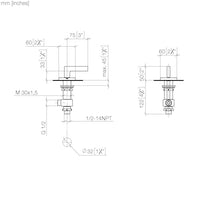 ADA Deck valve, counter-clockwise closing
