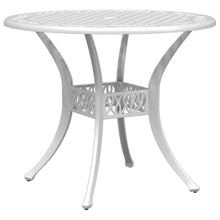 VGLQNRPT 3 Piece Bistro Set White Cast Aluminum Outdoor Patio Furniture with Garden Table and 2 Chairs