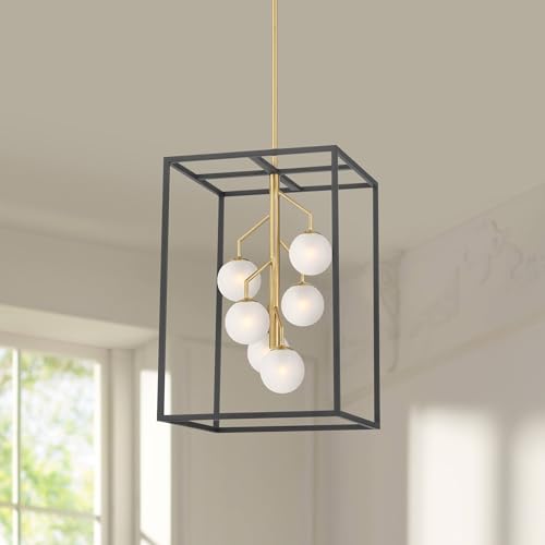 Alter 14 1/4" Wide Black Gold 6-Light LED Pendant Light Light Fixture