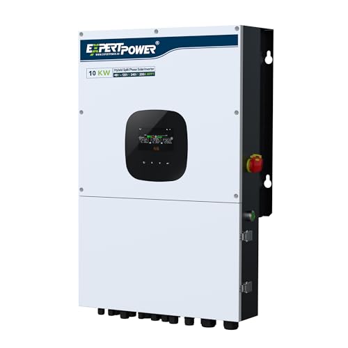 ExpertPower 10KW 48V - 120V/ 240V/ 208V Hybrid Solar Inverter | 12KW Solar PV Input, 10000W AC Output | Max. 60KW in Parallel | UL1741 | Built-in WiFi | Home, Cabin, Off-Grid, Grid-Tie Solar System