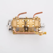 Kafoopolly RW-L2 Mini Steam Engine, Inline Double Cylinder Reciprocating Steam Engine Model for 70-130cm Steamships (Forward and Reverse Rotation/Without Boiler)