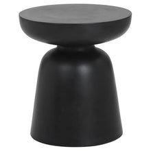 Home Square Lucida 18" Concrete End Table in Painted Black - Set of 2