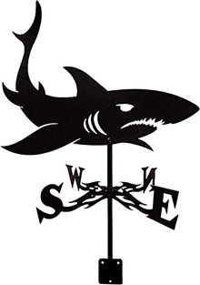 AMITVA House Decor Wind Vane Roof Weather Vane Garden Mount Yard Decoration Stainless Steel Weathervane Farm Retro Durable Outdoor Wind Direction Indicator Measuring Tool-Shark