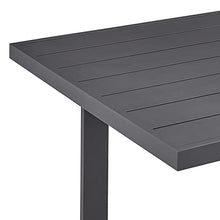 Armen Living Argiope Outdoor Patio 7-Piece Dining Table Set in Aluminum with Grey Cushions