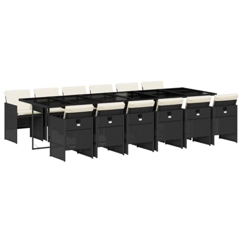AMBERARD Patio Dining Set Set of 12 Black Furniture Set