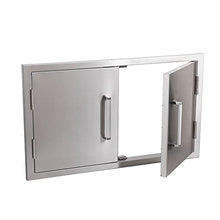 WHISTLER Outdoor Kitchen Double Access Door,33x22 Inch,304 Stainless Steel BBQ Grill Doors,Silver