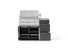 NewAge Products Classic Series 4PC Aluminum Slate Gray Modular Outdoor Kitchen Grill Island with 33" Performance Grill LP - 24"D x 49"W x 48.5"H