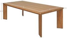 Meridian Furniture 111-DT96 Mirella Collection Modern | Contemporary 96" Outdoor Patio Dining Table with Solid Teak Wood Frame, Natural Teak Finish, 96" W x 42" D x 29.75" H, Natural