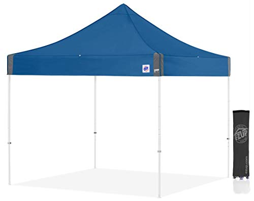 E-Z UP Eclipse Instant Shelter Canopy, 10' x 10', White Steel Frame and Professional Grade Royal Blue Top