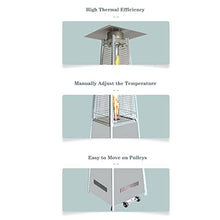 48000BTU Outdoor Patio Heater Pyramid Propane Heaters for Patio with Wheels Gas Heater with Cover for Indoor Use and Outdoor Use Black Silver