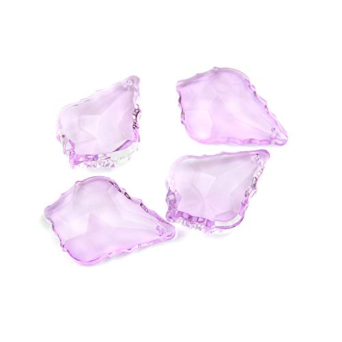 76mm Mixcolor Crystal Chandelier Prism Maple Leaf Pendants For Strand Garland DIY Hanging Pendant Home Decoration - (Color: Lilac/Size: 100pcs)