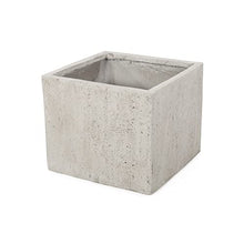 Christopher Knight Home Vanessa Outdoor Modern Large Cast Stone Square Planters (Set of 2), White