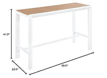 Meridian Furniture 378-T Nizuc Collection Modern | Contemporary Outdoor Patio Bar Table with Durable Aluminum Frame