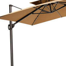 15" Navy Blue Polyester Round Tilt Cantilever Patio Umbrella with Stand