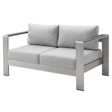 Outdoor Escape Gray Fabric, Aluminum Outdoor Patio Loveseat for Comfortable Seating, Durable Frame, Comfortable Cushions, Sturdy Design