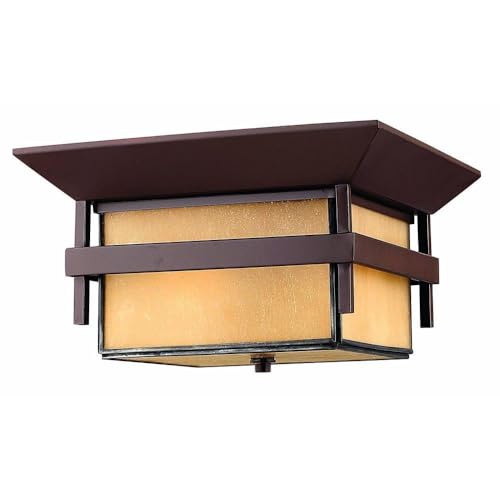 2 Light Medium Outdoor Flush Mount in Transitional-Craftsman-Coastal Style 12.25 inches Wide By 7 inches High-Anchor Bronze Finish-Incandescent Lamping Type Transitional Craftsman Coastal Outdoor