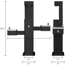 Global Industrial Outdoor Bottle Filling Station with Bi-Level Drinking