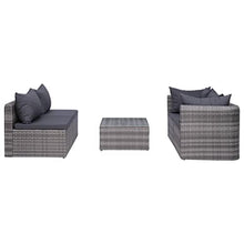 HEFZGDB 7-Piece Grey Garden Lounge Set with Modular Design and Weather-Resistant PE Rattan, Comfortable Cushions for Outdoor Patio Seating and Relaxation