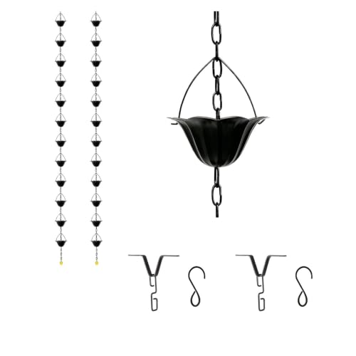 WAHHWF Spiral Design Rain Chain, Gutter Downspout 8.1' L