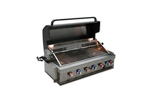 Mont Alpi Premium 44"W x 23"D x 21"H Stainless Steel 6-Burner 87000 BTUs Outdoor Kitchen Kitchen Island Heavy Duty Propane Built-in BBQ Grill Head with Infrared Rear Burner + Rotisserie Kit + Cover