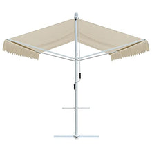 SDVantage Free Standing Awning 600X300 Cm Cream, Double-Sided Outdoor Patio Umbrella with Powder-Coated Steel Frame, Uv Water-Resistant Garden Shade for Deck,Cream-5 X 3 M