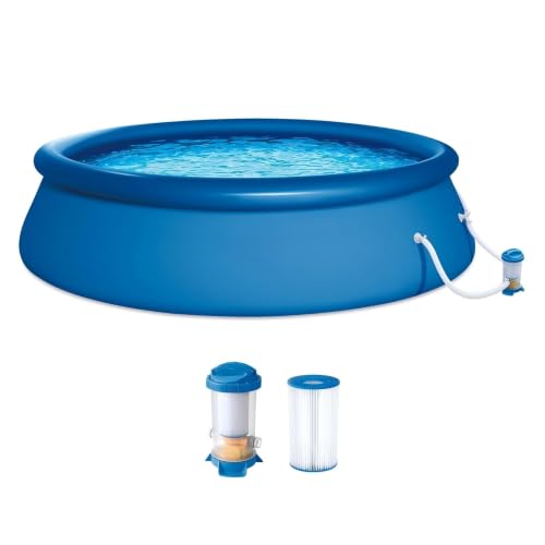 18ft x 48in Round Inflatable Ring Top Outdoor Above Ground Pool w/Pump