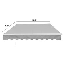 ALEKO Electric Patio Awning Caribbean White Frame 16x10 Sand Beige