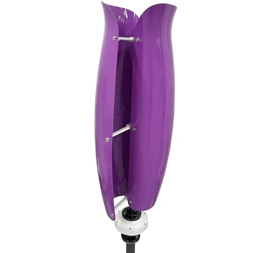 ZHOZHUT 3KW Vertical Axis Wind Turbine Generator Maglev Generator 12V / 24V / 48V Wind Turbine Generator Power Kit with MPPT Controller and 2 Fiberglass Blades for Highway, Home, Boat,Purple,3000W24V