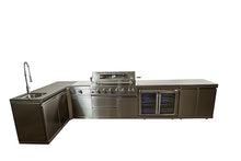 Luxuria Spas Flame Pro Series 6-Burner Six Piece Modular Kitchen Silver