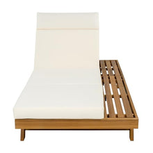 Christopher Knight Home Kayes Acacia Wood Chaise Lounge Chair Outdoor Set of 4, Poolside Sun Lounger Recliner, Patio Outdoor Chaise Lounge with 4'' Four-Folds Cushion, Teak+Beige