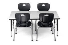 Schooled School Chair and Table Set Height Adjustable Black
