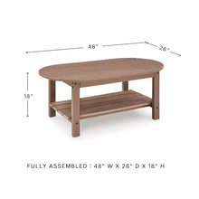 Signature Design by Ashley 1-Piece HDPE Patio Coffee Table, Driftwood