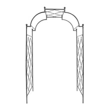 Achla Designs 106" H Graphite Powdercoat Finish Wrought Iron Lattice Tunnel Arbor