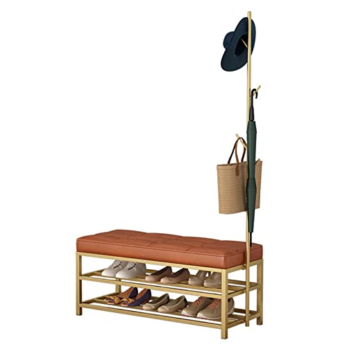 Footstools / Ottomans 3 Tier Shoe Stool Storage Rack Storage Rack with Coat Rack Upholstered Seat for Entrance Hallway Living Room Furniture living Room Corridor Bench Shoe Stool ( Color : 40*35*45cm