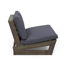GDFStudio Noble House Sherwood Outdoor Acacia Wood Loveseat in Gray and Dark Gray
