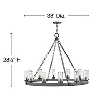 Bailey Street Home Industrial Farmhouse Twelve Light Chandelier Black