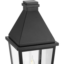 Progress Lighting Richmond Hill Collection One-Light Textured Black Clear Glass Modern Farmhouse Outdoor Post Light (P540106-031)