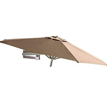 MidiLi Outdoor Patio Umbrellas Wall Mount Garden Parasol Balcony Tilting Sun Shade Umbrella, Aluminium, 7ft / 220cm