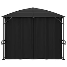 Outdoor Canopy Tent Party Tent Gazebo with Curtains 157.5"x118.1"x104.3" Anthracite