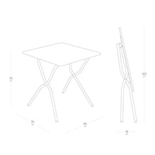 Lafuma Balcony II Galvanized Steel Folding Outdoor Patio Table, Moss