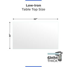 Ultra Clear Glass Table Top 36x60 Inch Rectangle - Low Iron Tempered Glass 1/4 Inch Flat Polished - Replacement for Dining Patio End Tables - Durable Table Protector