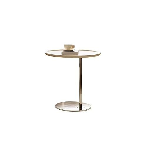 Chicken Couch End Table Round Coffee Table Balcony Stainless Steel Living Room Home Simple Coffee Table Modern Simple Side Table Corner Tables for Living Room(Side Table 50cm)