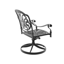Cast Aluminum Patio Swivel Chair 6PCS With Black Frame and Brown Cushions