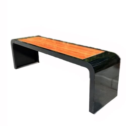 VHDY85KA Park Black Stainless Steel Park Chair Outdoor Bench Bench Patio Neighborhood Leisure Seating Entryway(Large)