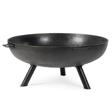 Ash & Ember 42" Ellipse Fire Pit, Heavy-Duty Cast Iron with High-Temp Black Paint, Elevated Stable Design, Integrated Drainage Hole, Outdoor Round Fire Bowl for Woodburning